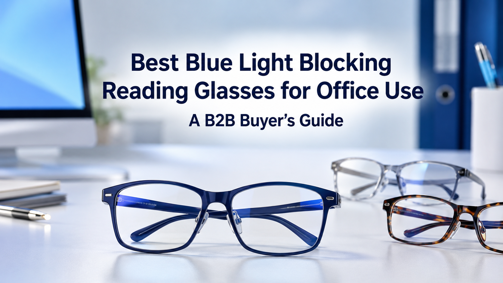 Blue light blocking reading glasses for office use, designed for brands, wholesalers and retailers sourcing custom reading glasses from a China manufacturer.