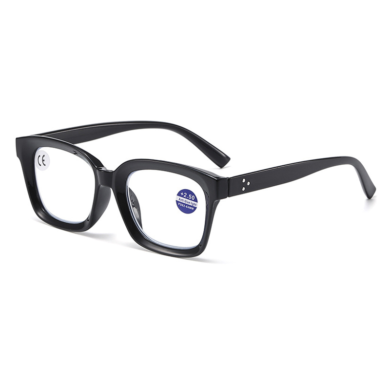 JHEYEWEAR wholesale blue light reading glasses with a solid black square frame