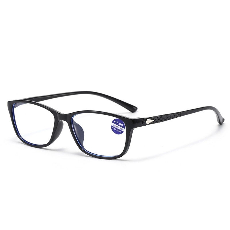 JHEYEWEAR fashion blue light reading glasses for wholesale in a black rectangular frame